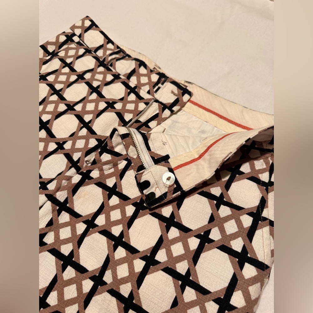 Stylish Brown Patterned Men's Flat Front Shorts V… - image 2